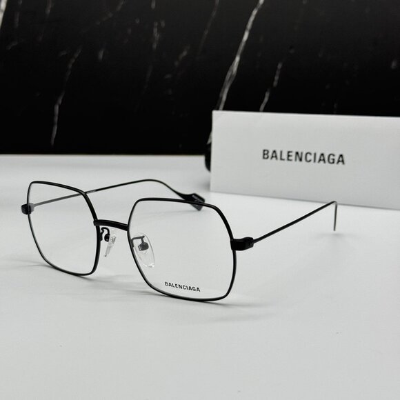 NEW BALENCIAGA BB0090O 001 SQUARE BLACK WOMEN EYEGLASSES BALENCIAGA - Picture 1 of 10